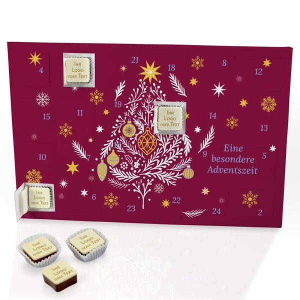 SchokoFoto Adventskalender – Premium Logo-Pralinen | Bordeaux Edition – Bild 3