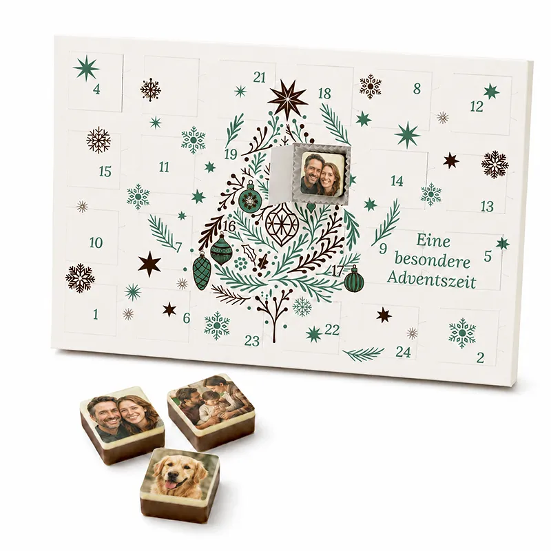 Adventskalender „Mint Edition“ mit 24 Fotos auf Schokolade | Puro | Karree – Bild 2