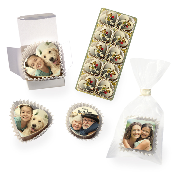 Pralinen mit Foto, einzeln verpackt Kategoriebild fรผr Pralinen mit Foto, einzeln verpackt.
