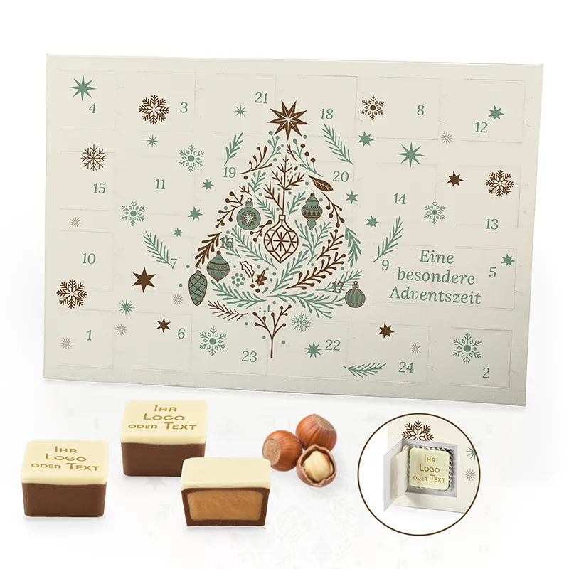 Adventskalender mit 24 Nougat-Logo-Pralinen | Mint Edition | ab 10 Stück – Bild 5
